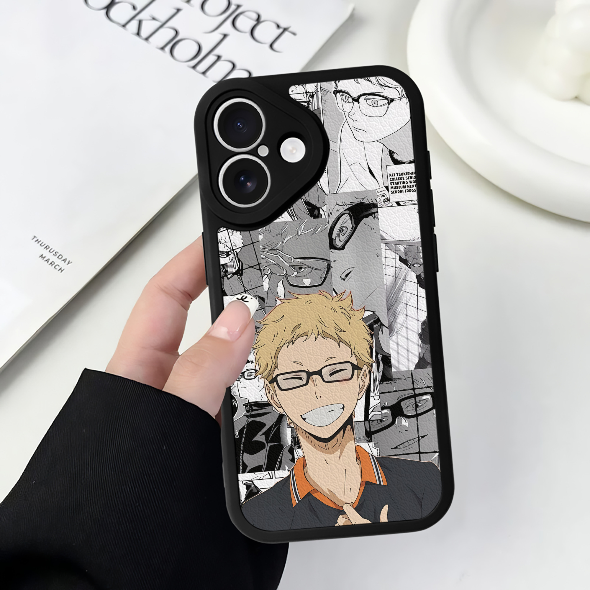 （画像用） ハイキュー!! Haikyu!! 【iPhone 16シリーズ対応】シリコンスマホケース（レザー調） 材質：シリコン